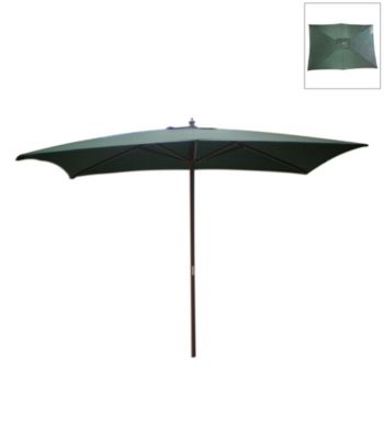 International Concepts Rectangular Hunter Green Market Umbrella