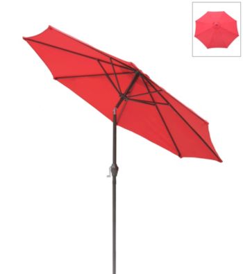 International Concepts 9' Adjustable Tilt Autumn Red Market Umbrella