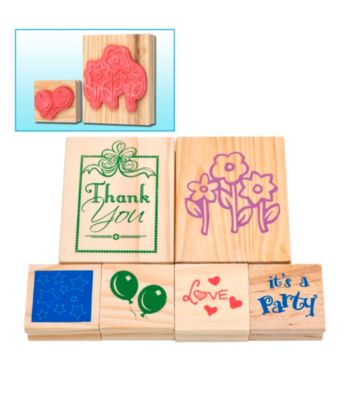 Trademark Games™ 6-pc. Wood-Mounted Rubber Stamp Set