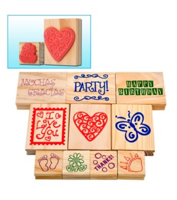 Trademark Games™ 10-pc. Wood-Mounted Rubber Stamp Set