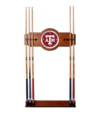 Trademark Games™ Texas A&M University 2 piece Wood and Mirror Wall Cue Rack