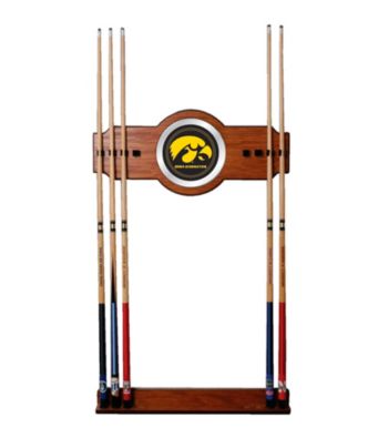 Trademark Games™ University of Iowa Wood and Mirror Wall Cue Rack