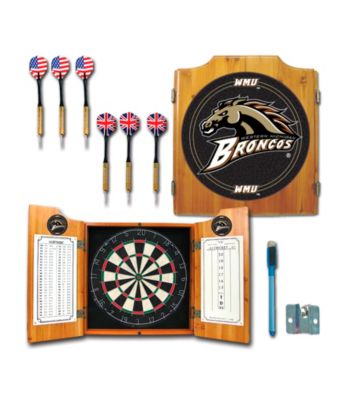 Trademark Games™ Western Michigan U Dart Cabinet Includes Darts and Board