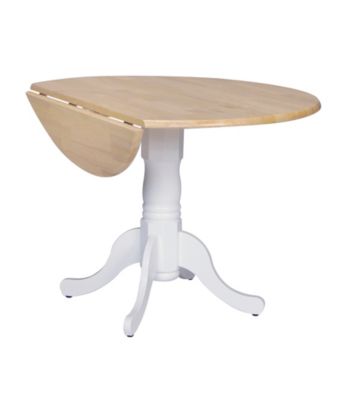 International Concepts Round Two-Tone Wood Dual Drop Leaf Table