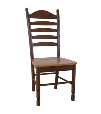 International Concepts Set of 2 Tall Ladderback Wood Dining Chairs