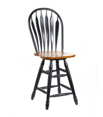 International Concepts Windsor Steambent Arrowback Wood Swivel Stool