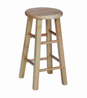 International Concepts Round Top Wood Stool