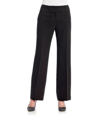 Kasper® Black Crepe Solid Zip-Front Pant
