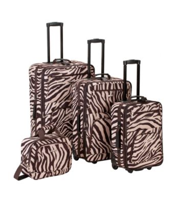 Rockland 4-pc. Brown Zebra Print Luggage Set