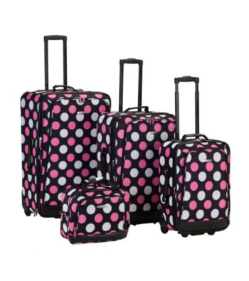 Rockland 4-pc. Multi Pink Dot Luggage Set