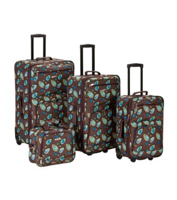 Rockland 4-pc. Brown Leaf Luggage Set
