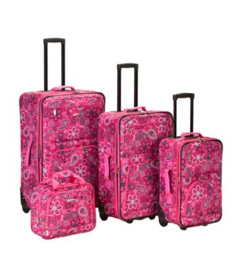 Rockland 4-pc. Pink Bandana Luggage Set