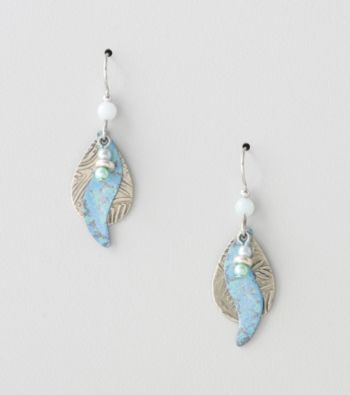 Silver Forest® Teal Silvertone Multi-Layer Drop Earrings