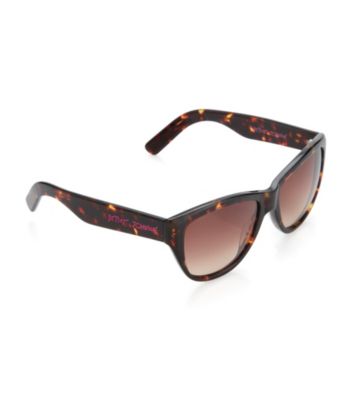 Betsey Johnson® Plastic Sculptured Cat Eye Sunglasses - Tortoise