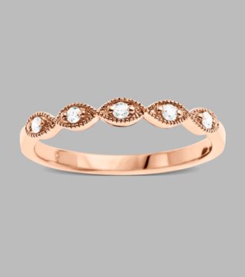 10K Rose Gold and .10 ct. t.w. Diamond Ring