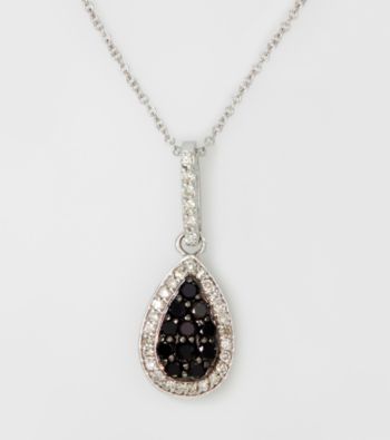 Effy® .40 ct. t.w. Black and White Diamond 14K White Gold Pendant