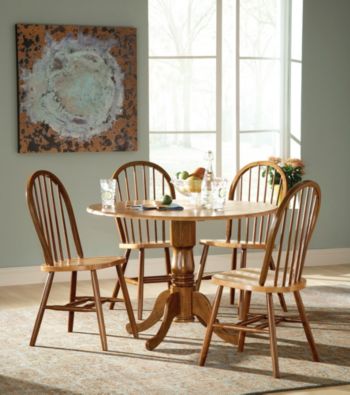 International Concepts 5-pc. Cinnamon & Espresso Wood Dual Drop Leaf Dining Set
