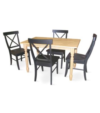 International Concepts 5-pc. Natural & Black Wood Dining Set