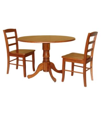 International Concepts 3-pc. Dining Set with Dual Drop Leaf Table and Madrid Chairs