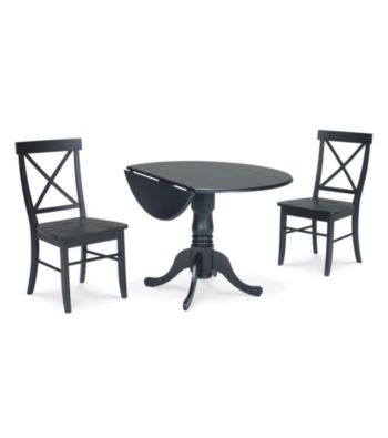 International Concepts 3-pc. Black Dual Drop Leaf Dining Set