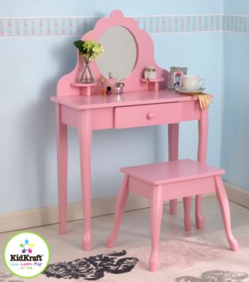 KidKraft Pink Medium Vanity & Stool