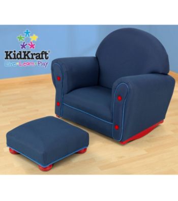 KidKraft Denim Upholstered Rocker & Ottoman