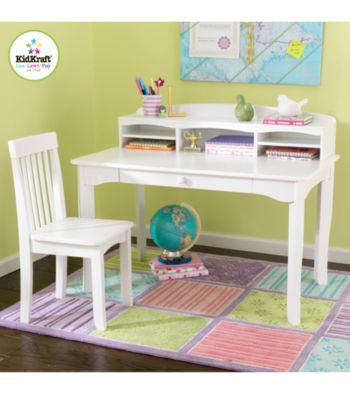 KidKraft Avalon White Desk with Hutch