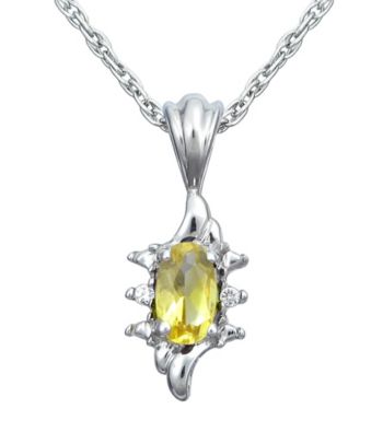 Precious Moments Sterling Silver Birthstone Collection Pendant- Citrine