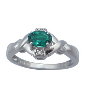 Precious Moments Sterling Silver Birthstone Collection Ring- Created Emerald
