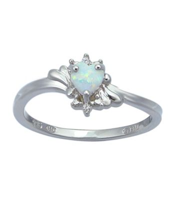 Precious Moments Sterling Silver Birthstone Collection Ring- Created Opal