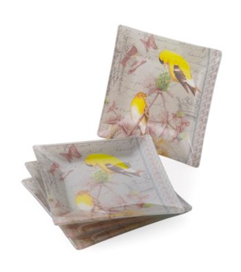 Crystal Clear® Notions Goldfinch Set of 4 Salad Plates