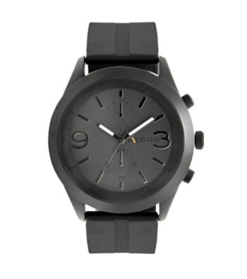 Unlisted by Kenneth Cole® Men's Black Silicon Strap Watch