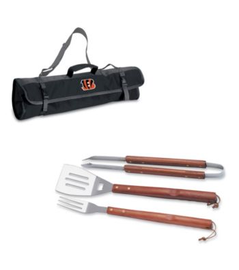 Picnic Time® NFL® 3-pc. Black BBQ Tote - Cincinnati Bengals Digital Print