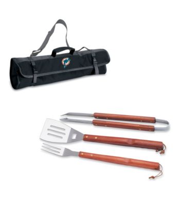 Picnic Time® NFL® 3-pc. Black BBQ Tote - Miami Dolphins Digital Print