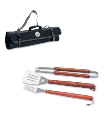 Picnic Time® NFL® 3-pc. Black BBQ Tote - Pittsburgh Steelers Digital Print