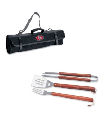 Picnic Time® NFL® 3-pc. Black BBQ Tote - San Francisco 49ers Digital Print