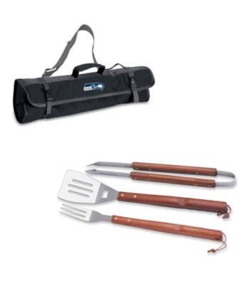 Picnic Time® NFL® 3-pc. Black BBQ Tote - Seattle Seahawks Digital Print