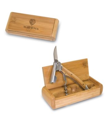 Picnic Time® NFL® Elan Bamboo Corkscrew - Baltimore Ravens Engraved