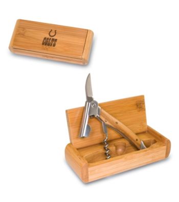 Picnic Time® NFL® Elan Bamboo Corkscrew - Indianapolis Colts Engraved