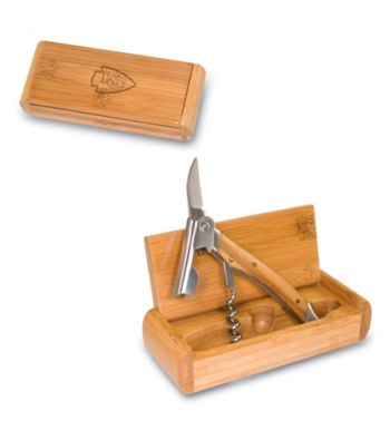Picnic Time® NFL® Elan Bamboo Corkscrew - Kansas City Chiefs Engraved