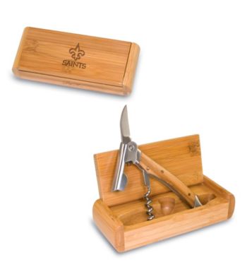 Picnic Time® NFL® Elan Bamboo Corkscrew - New Orleans Saints Engraved