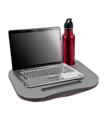 Laptop Buddy™ Gray Cushion Desk with Pen & Cup Holder