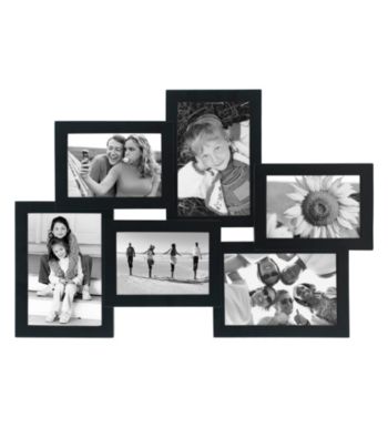 Malden 6-Opening Black Wood Picture Frame