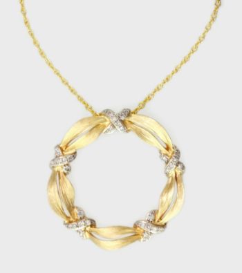 Effy® .10 ct. t.w. Diamond and 14K Yellow Gold Circle Pendant