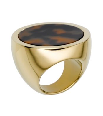 Michael Kors® Goldtone and Tortoise Acetate Slice Ring