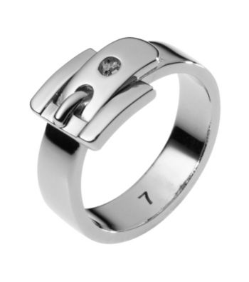 Michael Kors® Silvertone Medium Buckle Ring