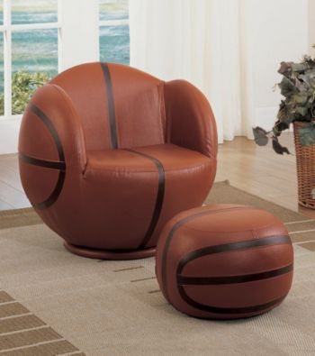 Acme All Star Basketball Swivel Chair & Ottoman Set