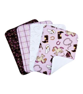 Trend Lab Rodeo Princess 4-pack Burp Cloth Set