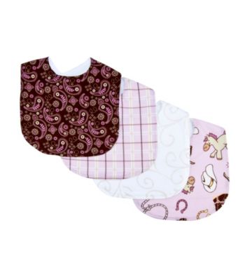 Trend Lab Rodeo Princess 4-pack Bib Set