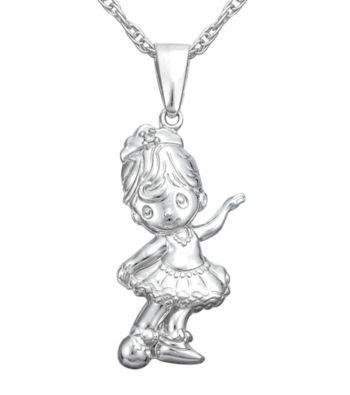 Precious Moments® .005 ct. t.w. Diamond and Sterling Silver Ballerina Pendant